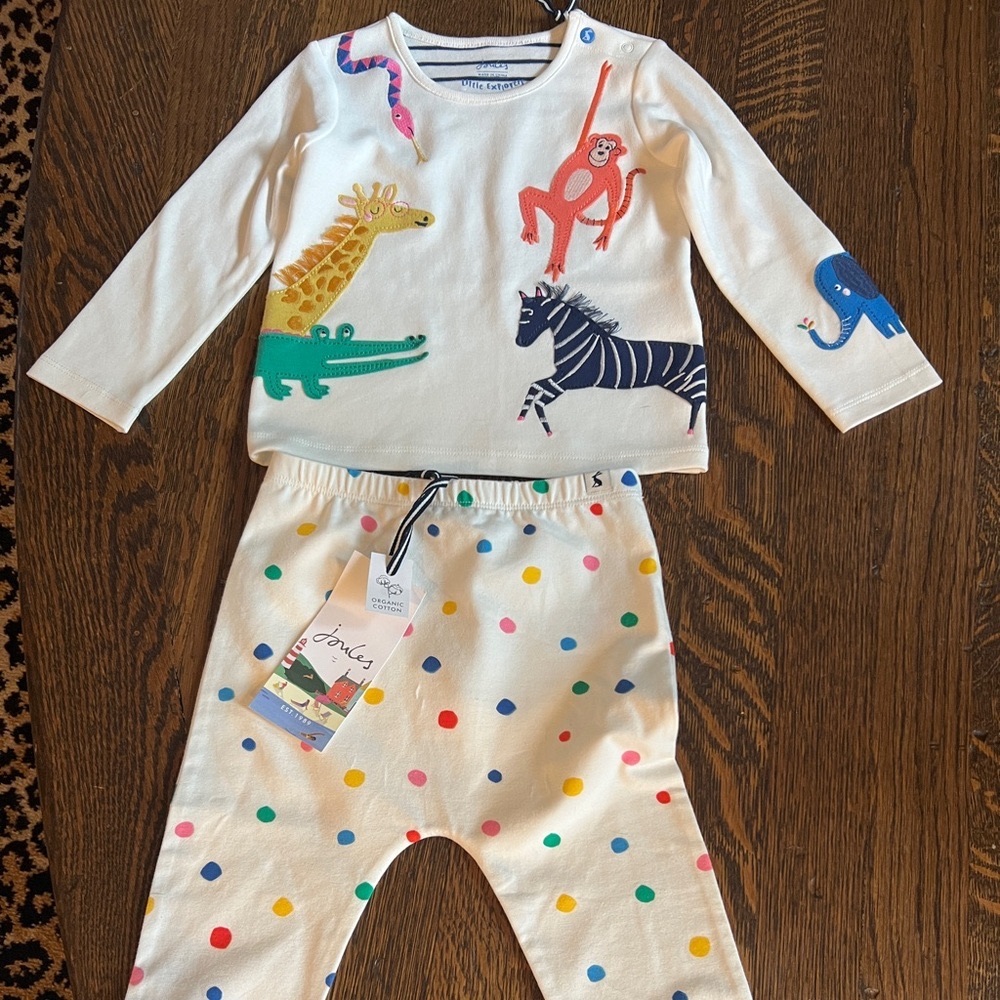 Girls Joules Tate Artwork Long Sleeve T-Shirt Set